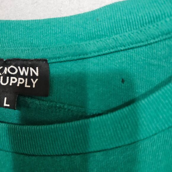 New Known Supply Organic Cotton Kelly Green Babydoll Boxy Top SZ Large Lagenlook - Picture 3 of 7